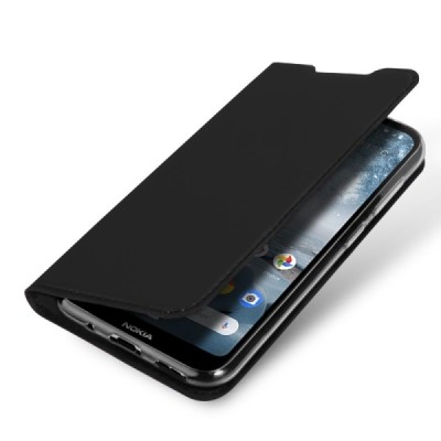 Nokia 4.2 (2019) „Dux Ducis“ Skin sērijas melns ādas atvērams maciņš / Vacins.lv