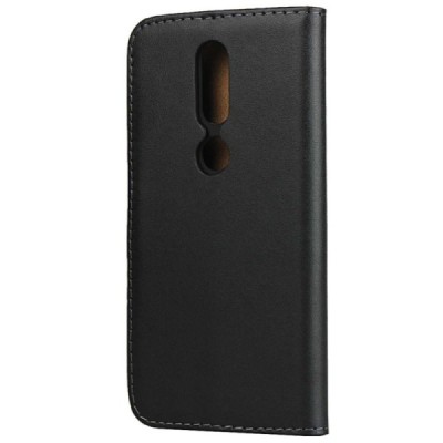 Nokia 4.2 (2019) „Casual“ atvēramais ādas melns maciņš (maks) / Vacins.lv