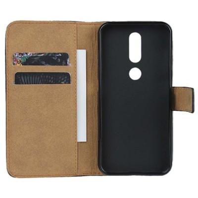 Nokia 4.2 (2019) „Casual“ atvēramais ādas melns maciņš (maks) / Vacins.lv