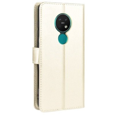 Nokia 7.2 (Nokia 6.2) sērijas zelta ādas atvērams maciņš / Vacins.lv