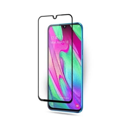 Samsung Galaxy A40 apsauginis ekrano stiklas „Mocolo“ 9H Tempered Glass (juodas, pilnai dengiantis) 0.26 mm | Priedai.lt