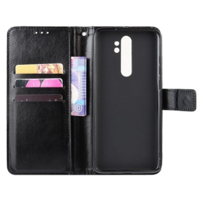 Xiaomi Redmi Note 8 Pro sērijas melns ādas atvērams maciņš, maks | Vacins.lv
