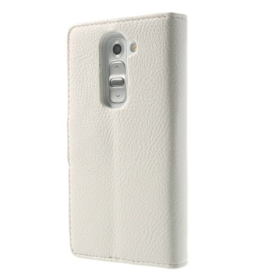 LG G2 mini D620 baltas odinis atverčiamas dėklas - piniginė / Priedai.lt
