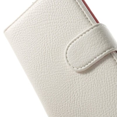 LG G2 mini D620 baltas odinis atverčiamas dėklas - piniginė / Priedai.lt