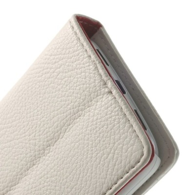 LG G2 mini D620 baltas odinis atverčiamas dėklas - piniginė / Priedai.lt