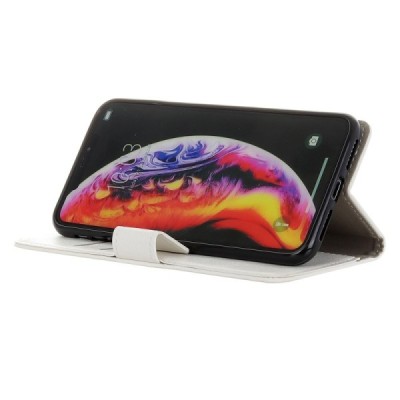 LG K40 sērijas balts ādas atvērams maciņš, maks | Vacins.lv