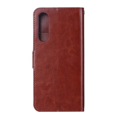 Xiaomi Mi A3 rudas odinis atverčiamas dėklas - knygutė | Priedai.lt