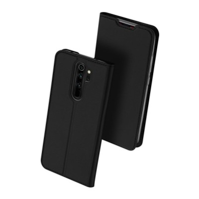 Xiaomi Redmi Note 8 Pro „Dux Ducis“ Skin serijos juodas odinis atverčiamas dėklas - knygutė | Priedai.lt