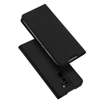Xiaomi Redmi Note 8 Pro „Dux Ducis“ Skin serijos juodas odinis atverčiamas dėklas - knygutė | Priedai.lt