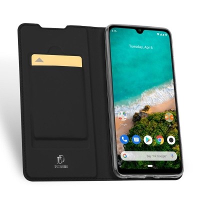 Xiaomi Mi A3 „Dux Ducis“ Skin serijos juodas odinis atverčiamas dėklas - knygutė | Priedai.lt