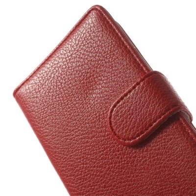 LG G2 mini D620 raudonas odinis atverčiamas dėklas - piniginė / Priedai.lt