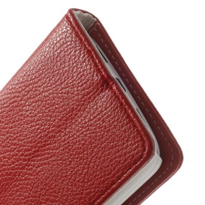 LG G2 mini D620 raudonas odinis atverčiamas dėklas - piniginė / Priedai.lt