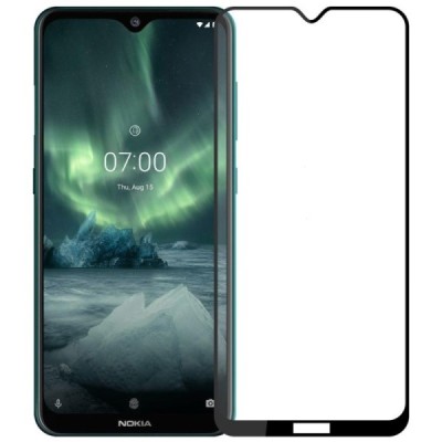 Nokia 7.2 (Nokia 6.2) „Hat-Prince“ 9H Tempered Glass sustiprintos apsaugos juodas pilnai dengiantis apsauginis ekrano stiklas 0,
