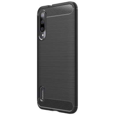 Xiaomi Mi A3 (Mi CC9e) „Carbon“ cieta silikona (TPU) melns apvalks / vacins.lv
