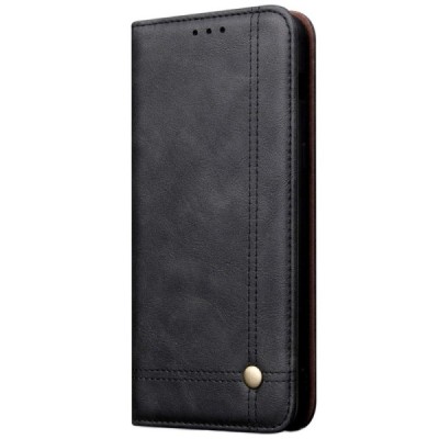 Xiaomi Mi 9 Lite „Deluxe“ ādas atvēramais melns maciņš (maks) / Vacins.lv