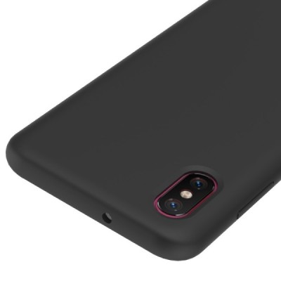 „Rubberized“ Xiaomi Mi 8 Pro juodas kieto silikono dėklas / Priedai.lt