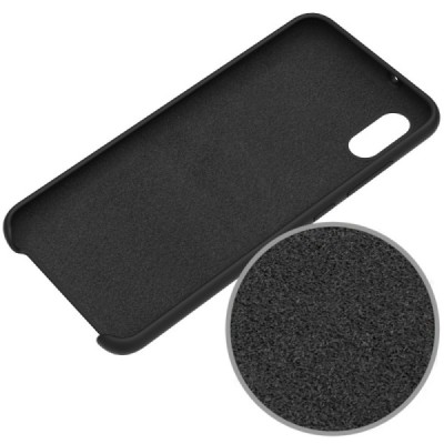 „Rubberized“ Xiaomi Mi 8 Pro juodas kieto silikono dėklas / Priedai.lt