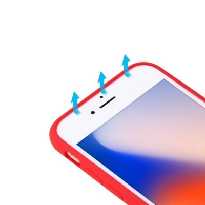 Apple iPhone 7 / 8 / SE 2020 „Shell“ cieta silikona (TPU) sarkans vāciņš | Vacins.lv