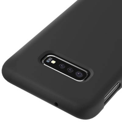 Samsung Galaxy S10e „Shell“ cieta silikona (TPU) melns vāciņš, apvalks | Vacins.lv