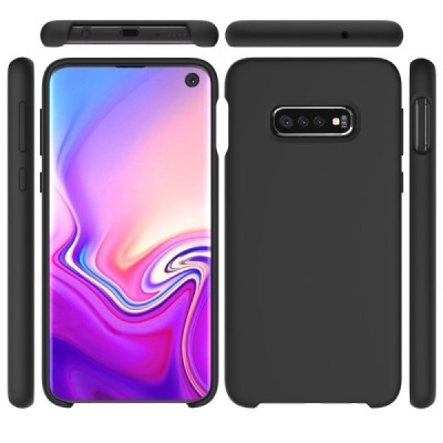Samsung Galaxy S10e „Shell“ cieta silikona (TPU) melns vāciņš, apvalks | Vacins.lv