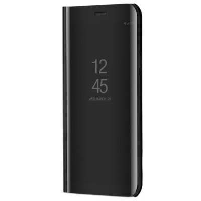 Huawei P10 (Huawei Ascend P10) plastmasas atvērams melns ādas maciņš / Vacins.lv