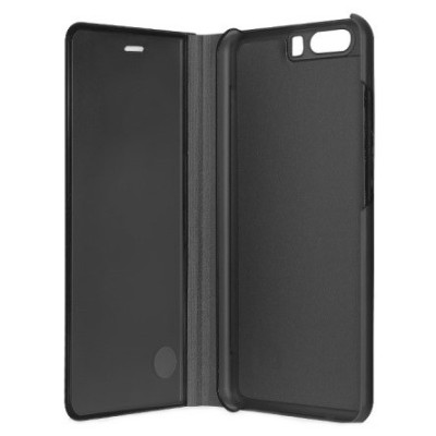 Huawei P10 (Huawei Ascend P10) plastmasas atvērams melns ādas maciņš / Vacins.lv