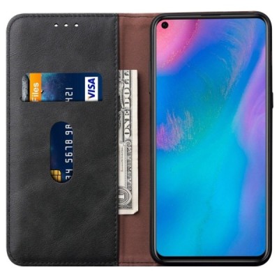 Huawei P30 Pro „Deluxe“ ādas atvēramais melns maciņš (maks) / Vacins.lv