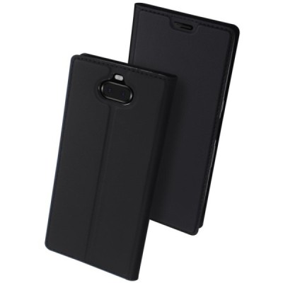 Sony Xperia 10 (XA3) „Dux Ducis“ Skin sērijas melns atvērams maciņš, maks | Vacins.lv