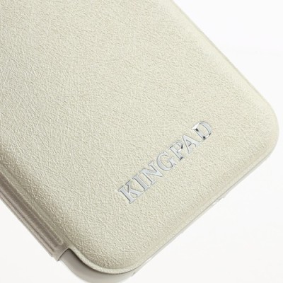 Smėlinis „Kingpad“ atverčiamas „S-View“ stiliaus Apple iPhone SE (5, 5s) dėklas (dėkliukas) / Priedai.lt