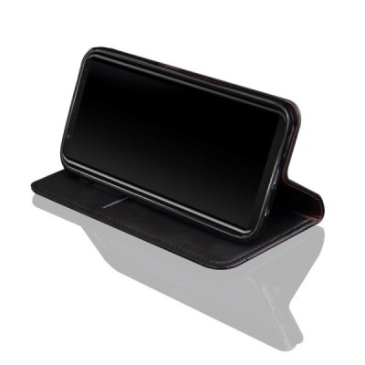 Samsung Galaxy A50 A505F (A50s A507F, A30s A307F) „Deluxe“ ādas atvēramais melns maciņš (maks) / Vacins.lv