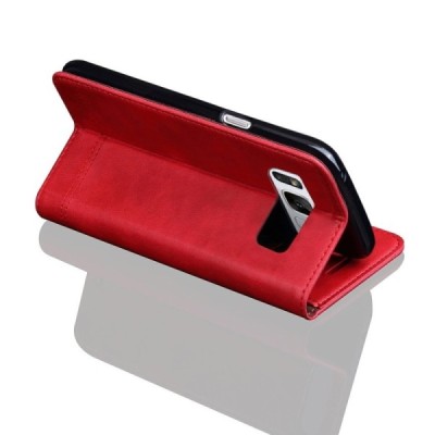 „Deluxe“ atverčiamas raudonas odinis Samsung Galaxy A50 A505F (A50s A507F, A30s A307F) dėklas - knygutė / Priedai.lt