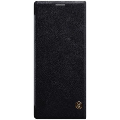 Prabangus „Nillkin“ Qin serijos juodas odinis atverčiamas Sony Xperia 10 (XA3) dėklas / Priedai.lt