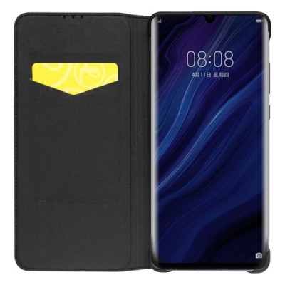 Huawei P30 Pro „QIALINO“ atverčiamas juodas odinis dėklas - knygutė / Priedai.lt