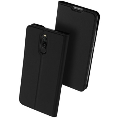 Xiaomi Redmi 8 „Dux Ducis“ Skin sērijas melns ādas atvērams maciņš / Vacins.lv