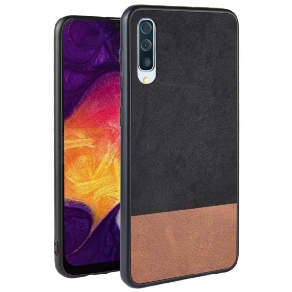 „Bi-Color“ Splicing ādas apvalks - brūns / melns (Galaxy A70)