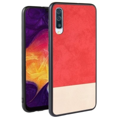 Samsung Galaxy A70 (A705F) „Bi-Color“ Splicing smilšains, sarkans ādas apvalks / Vacins.lv