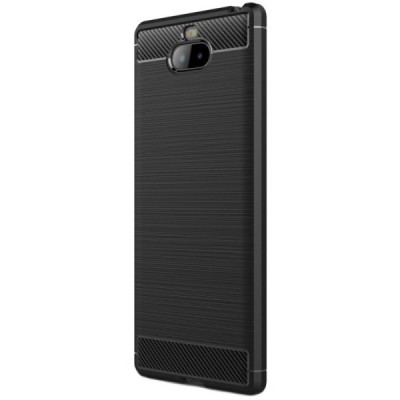 Sony Xperia 10 (XA3) „Carbon“ kieto silikono TPU juodas dėklas - nugarėlė / Priedai.lt