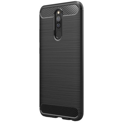 Xiaomi Redmi 8 (Redmi 8A) Carbon cieta silikona (TPU) melns vāciņš | Vacins.lv