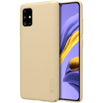 Samsung Galaxy A51 (A515F) Nillkin Frosted Shield auksinis plastikinis dėklas | Priedai.lt