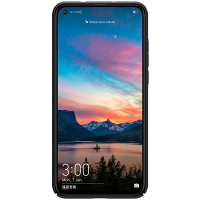 Huawei Honor View 20 (V20) Nillkin Frosted Shield melns plastmasas apvalks | vacins.lv