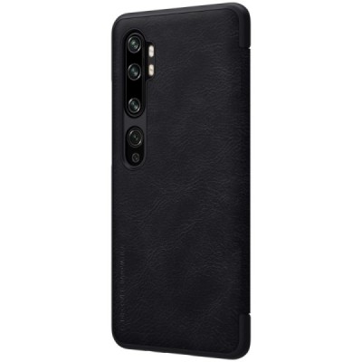 Xiaomi Mi Note 10 (10 Pro) greznais Nillkin Qin sērijas ādas atvērams melns maciņš, maks | Vacins.lv
