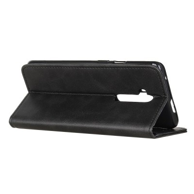 Shell OnePlus 7T Pro juodas odinis atverčiamas dėklas | Priedai.lt