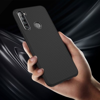 Xiaomi Redmi Note 8T Lenuo cieta silikona (TPU) melns apvalks | vacins.lv