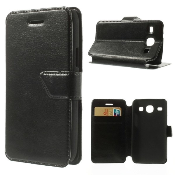 „Crazy Horse“ atverčiamas dėklas - juodas (Galaxy Core)