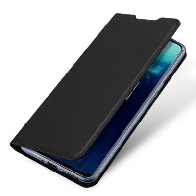 OnePlus 7T Pro Dux Ducis Skin sērijas melns ādas atvērams maciņš | Vacins.lv