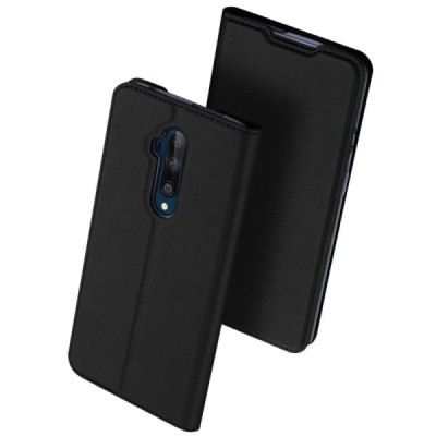 OnePlus 7T Pro Dux Ducis Skin sērijas melns ādas atvērams maciņš | Vacins.lv