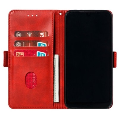 Xiaomi Redmi 7 Shell sērijas sarkans ādas atvērams maciņš | Vacins.lv