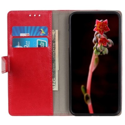 Samsung Galaxy S10 Lite (G970) atvēramais ādas sarkans maciņš (maks) | Vacins.lv