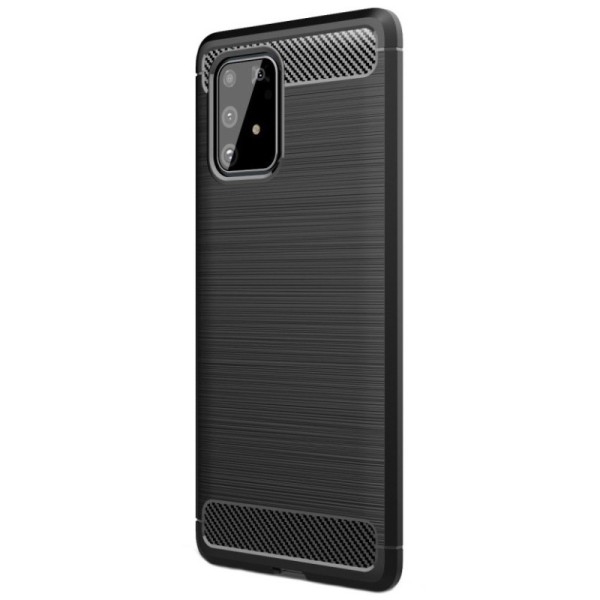 „Carbon“ kieto silikono (TPU) dėklas - juodas (Galaxy S10 Lite)