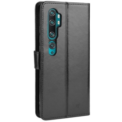 Xiaomi Mi Note 10 (10 Pro) atvēramais ādas melns maciņš (maks) | Vacins.lv